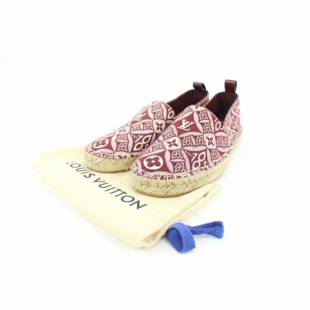Louis Vuitton Sz 39.5 Burgundy Since 1854 Starboard Flat Espadrille s27lv99 - Picture 2 of 12